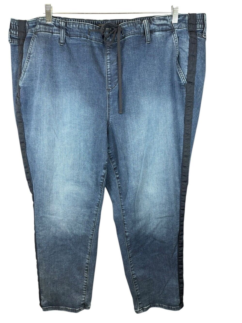 Torrid Feel the Fit Wide Leg Denim Pants Navy Grosgrain Ribbon Trim sz 4R 4X 26